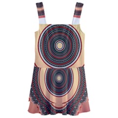 Ornamental Shape Concentric Round Kids  Layered Skirt Swimsuit