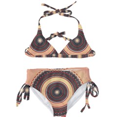 Ornamental Shape Concentric Round Kids  Classic Bikini Set