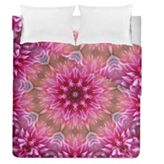 Flower Mandala Art Pink Abstract Duvet Cover Double Side (queen Size) by Simbadda