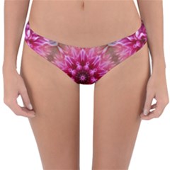 Flower Mandala Art Pink Abstract Reversible Hipster Bikini Bottoms by Simbadda