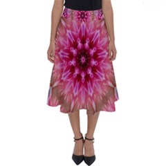 Flower Mandala Art Pink Abstract Perfect Length Midi Skirt by Simbadda