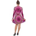 Flower Mandala Art Pink Abstract Long Sleeve Panel Dress View2