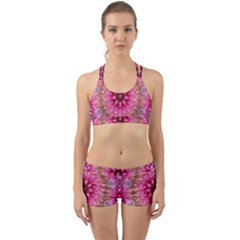 Flower Mandala Art Pink Abstract Back Web Gym Set by Simbadda