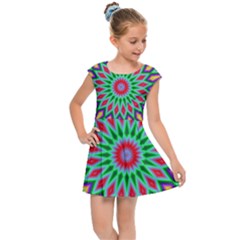 3d Abstract Art Abstract Background Kids Cap Sleeve Dress by Simbadda