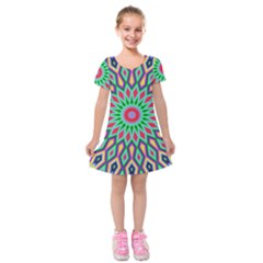 3d Abstract Art Abstract Background Kids  Short Sleeve Velvet Dress by Simbadda