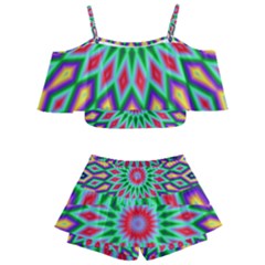 3d Abstract Art Abstract Background Kids  Off Shoulder Skirt Bikini