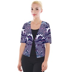 Fractal Art Artwork Design Cropped Button Cardigan by Simbadda