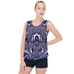 Fractal Art Artwork Design Bubble Hem Chiffon Tank Top