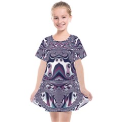 Fractal Art Artwork Design Kids  Smock Dress by Simbadda