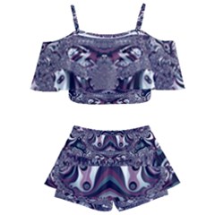 Fractal Art Artwork Design Kids  Off Shoulder Skirt Bikini