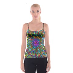 Points Mandala Kaleidoscope Spaghetti Strap Top by Simbadda