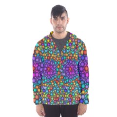 Points Mandala Kaleidoscope Hooded Windbreaker (men) by Simbadda