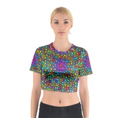 Points Mandala Kaleidoscope Cotton Crop Top by Simbadda