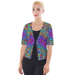 Points Mandala Kaleidoscope Cropped Button Cardigan by Simbadda