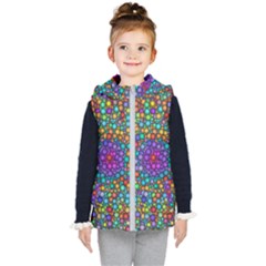 Points Mandala Kaleidoscope Kid s Hooded Puffer Vest by Simbadda