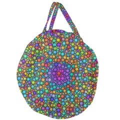 Points Mandala Kaleidoscope Giant Round Zipper Tote by Simbadda