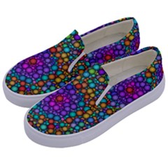 Points Mandala Kaleidoscope Kids  Canvas Slip Ons by Simbadda