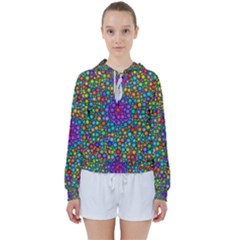 Points Mandala Kaleidoscope Women s Tie Up Sweat by Simbadda