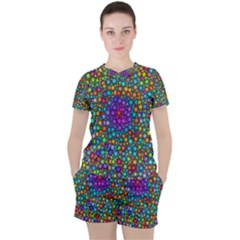 Points Mandala Kaleidoscope Women s Tee And Shorts Set