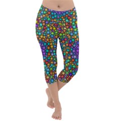 Points Mandala Kaleidoscope Lightweight Velour Capri Yoga Leggings