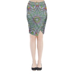 Abstract Art Colorful Texture Midi Wrap Pencil Skirt by Simbadda