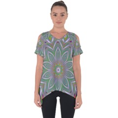 Abstract Art Colorful Texture Cut Out Side Drop Tee by Simbadda