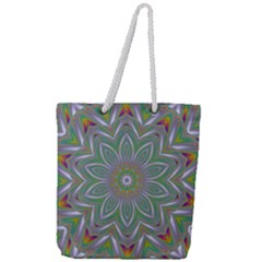 Abstract Art Colorful Texture Full Print Rope Handle Tote (large) by Simbadda