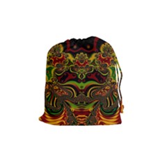 Fractal Art Artwork Design Drawstring Pouch (medium) by Simbadda