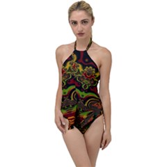 Fractal Art Artwork Design Go With The Flow One Piece Swimsuit