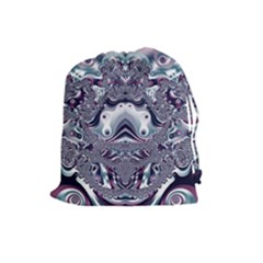 Pattern Fractal Art Artwork Design Drawstring Pouch (large) by Simbadda