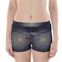 Fractal Mandala Feathers Grey Boyleg Bikini Wrap Bottoms View1