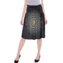 Fractal Mandala Feathers Grey Midi Beach Skirt View1