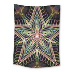 Star Mandala Pattern Design Doodle Medium Tapestry by Simbadda