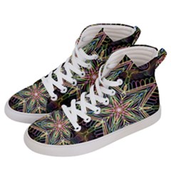 Star Mandala Pattern Design Doodle Men s Hi-top Skate Sneakers by Simbadda