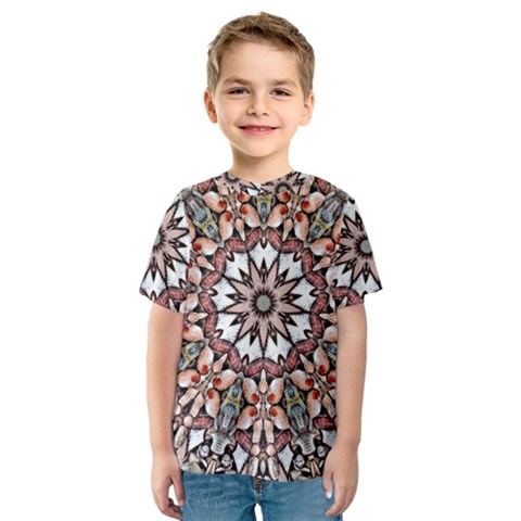 Abstract Art Texture Mandala Kids  Sport Mesh Tee by Simbadda