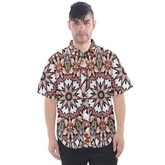 Abstract Art Texture Mandala Men s Short Sleeve Shirt