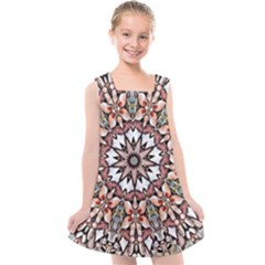 Abstract Art Texture Mandala Kids  Cross Back Dress