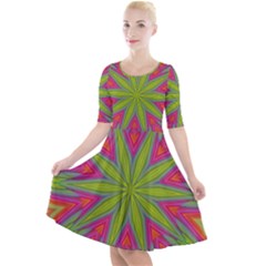 Pattern Art Abstract Art Abstract Background Quarter Sleeve A-line Dress