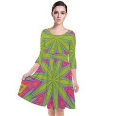 Pattern Art Abstract Art Abstract Background Quarter Sleeve Waist Band Dress