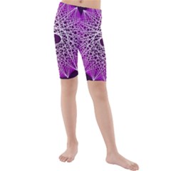 Mandala Mallow Circle Abstract Kids  Mid Length Swim Shorts by Simbadda