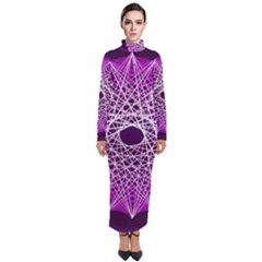 Mandala Mallow Circle Abstract Turtleneck Maxi Dress by Simbadda