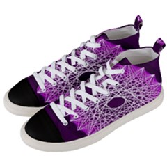 Mandala Mallow Circle Abstract Men s Mid-top Canvas Sneakers by Simbadda