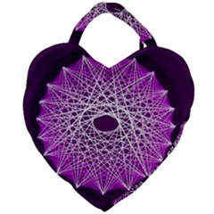 Mandala Mallow Circle Abstract Giant Heart Shaped Tote by Simbadda