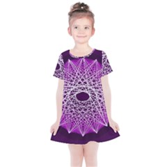 Mandala Mallow Circle Abstract Kids  Simple Cotton Dress by Simbadda