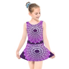 Mandala Mallow Circle Abstract Kids  Skater Dress Swimsuit