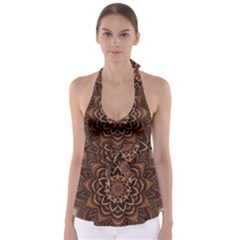 Abstract Art Texture Mandala Babydoll Tankini Top by Simbadda