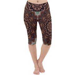 Abstract Art Texture Mandala Lightweight Velour Cropped Yoga Leggings