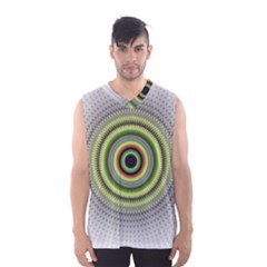 Fractal Mandala White Background Men s Basketball Tank Top by Simbadda