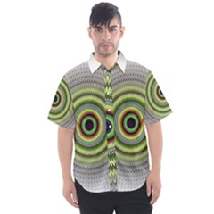 Fractal Mandala White Background Men s Short Sleeve Shirt