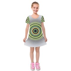 Fractal Mandala White Background Kids  Short Sleeve Velvet Dress by Simbadda